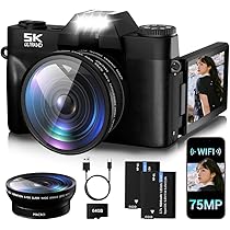 Amazon | デジカメ 5K 録画 7500 万画素 デジタルカメラ コンパクト